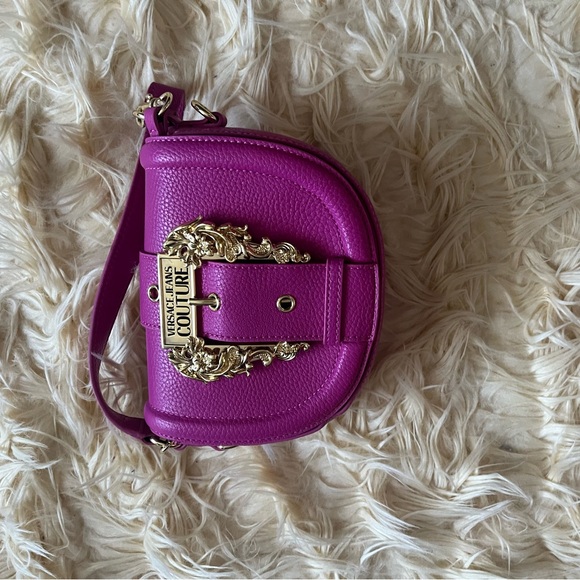 Versace Jeans Collection Purple Crossbody Bag with Elegant Gold Details - Picture 2 of 5